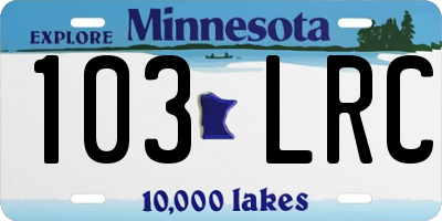 MN license plate 103LRC