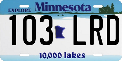 MN license plate 103LRD