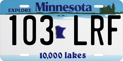 MN license plate 103LRF