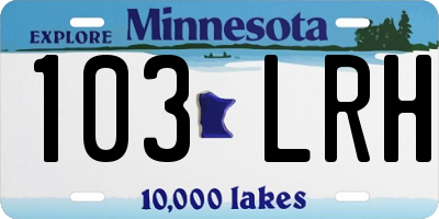 MN license plate 103LRH