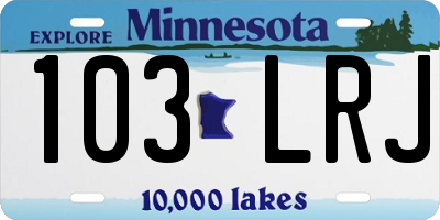 MN license plate 103LRJ