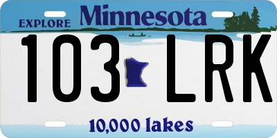 MN license plate 103LRK