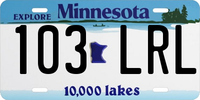 MN license plate 103LRL