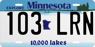 MN license plate 103LRN