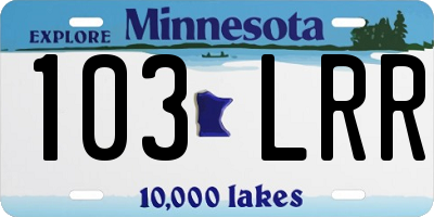 MN license plate 103LRR