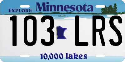 MN license plate 103LRS