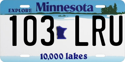 MN license plate 103LRU