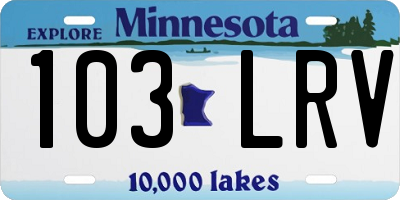 MN license plate 103LRV