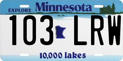 MN license plate 103LRW