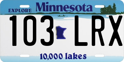 MN license plate 103LRX