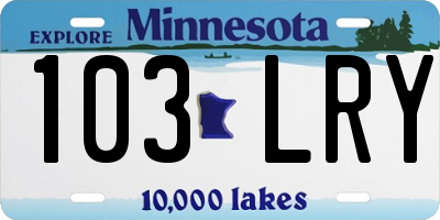 MN license plate 103LRY