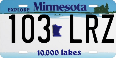 MN license plate 103LRZ