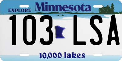 MN license plate 103LSA