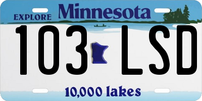 MN license plate 103LSD