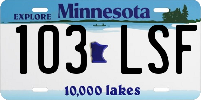 MN license plate 103LSF