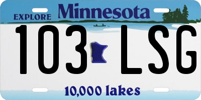 MN license plate 103LSG