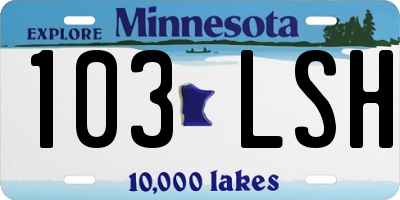 MN license plate 103LSH
