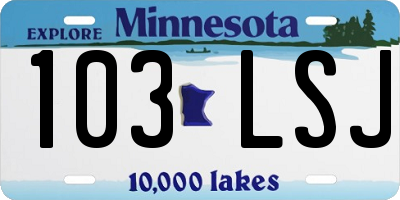 MN license plate 103LSJ