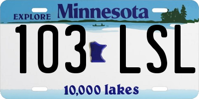 MN license plate 103LSL