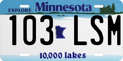 MN license plate 103LSM