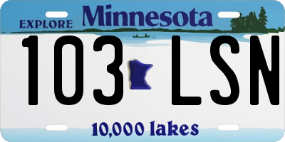 MN license plate 103LSN