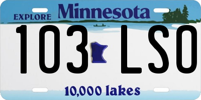MN license plate 103LSO
