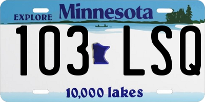 MN license plate 103LSQ