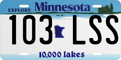 MN license plate 103LSS