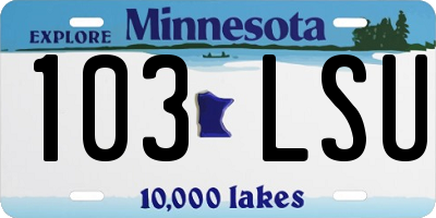 MN license plate 103LSU