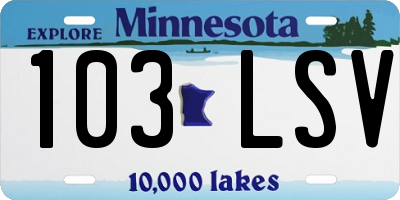 MN license plate 103LSV