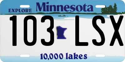 MN license plate 103LSX