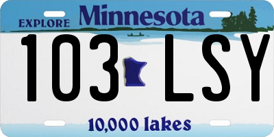 MN license plate 103LSY