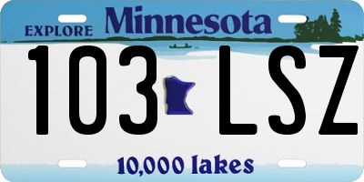 MN license plate 103LSZ