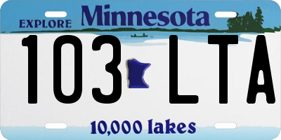 MN license plate 103LTA