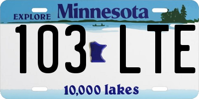 MN license plate 103LTE