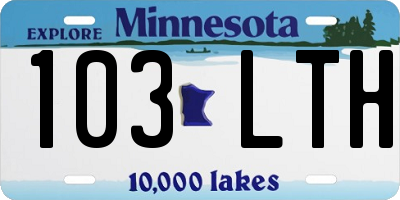 MN license plate 103LTH