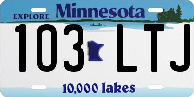MN license plate 103LTJ