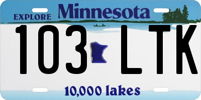 MN license plate 103LTK