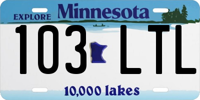 MN license plate 103LTL