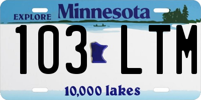 MN license plate 103LTM