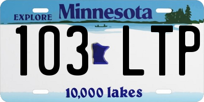 MN license plate 103LTP