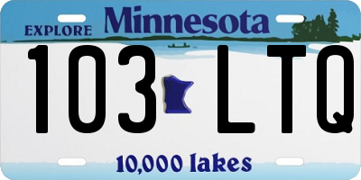 MN license plate 103LTQ