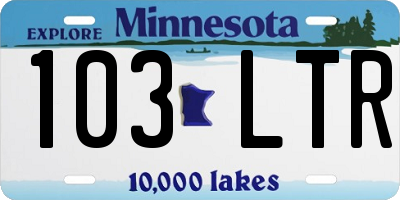 MN license plate 103LTR