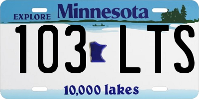 MN license plate 103LTS