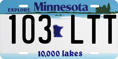 MN license plate 103LTT