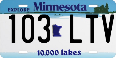MN license plate 103LTV