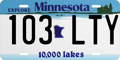 MN license plate 103LTY