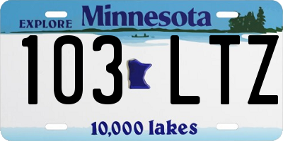 MN license plate 103LTZ