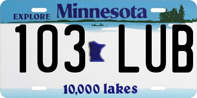 MN license plate 103LUB