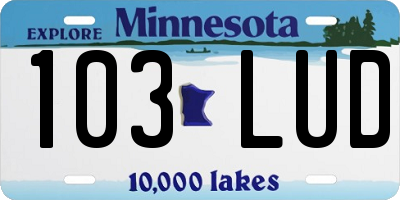 MN license plate 103LUD